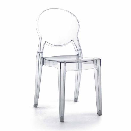 Stapelbarer Stuhl für den Innen- oder Außenbereich aus transparentem Polycarbonat – Pianeta Viadurini