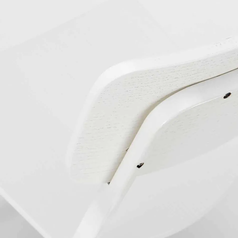 Moderner Designstuhl aus Holz und Metall, Elmas, 4 Stück Viadurini