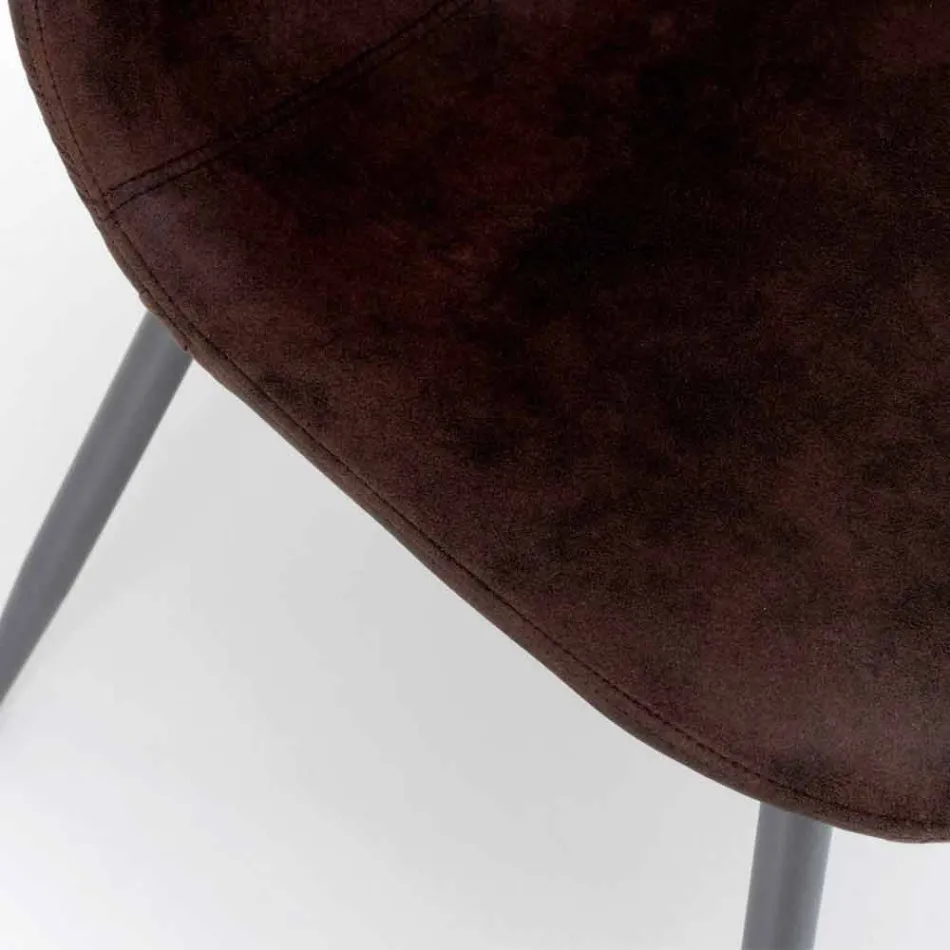 Wohnstuhl mit modernem Design aus Kunstleder, Elice, 4 Stück Viadurini