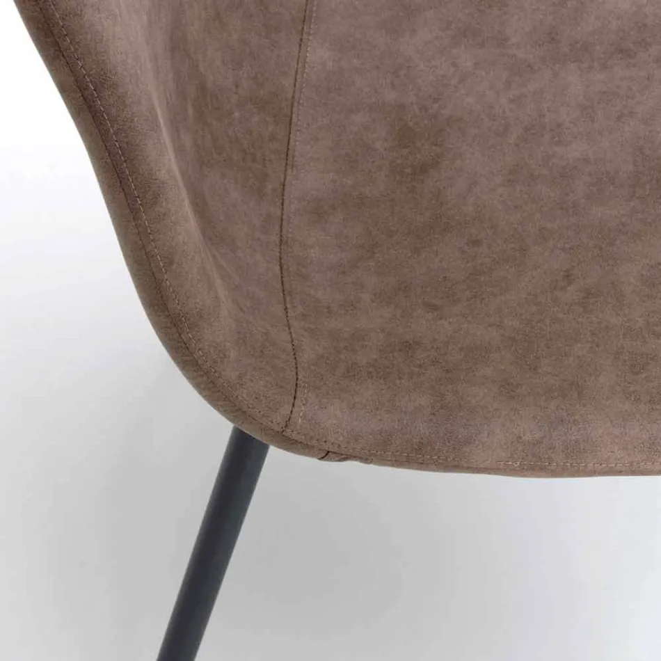 Wohnstuhl mit modernem Design aus Kunstleder, Elice, 4 Stück Viadurini