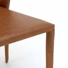 Moderner Wohnstuhl, komplett mit Kunstleder bezogen, Accadia, 4 Stück Viadurini