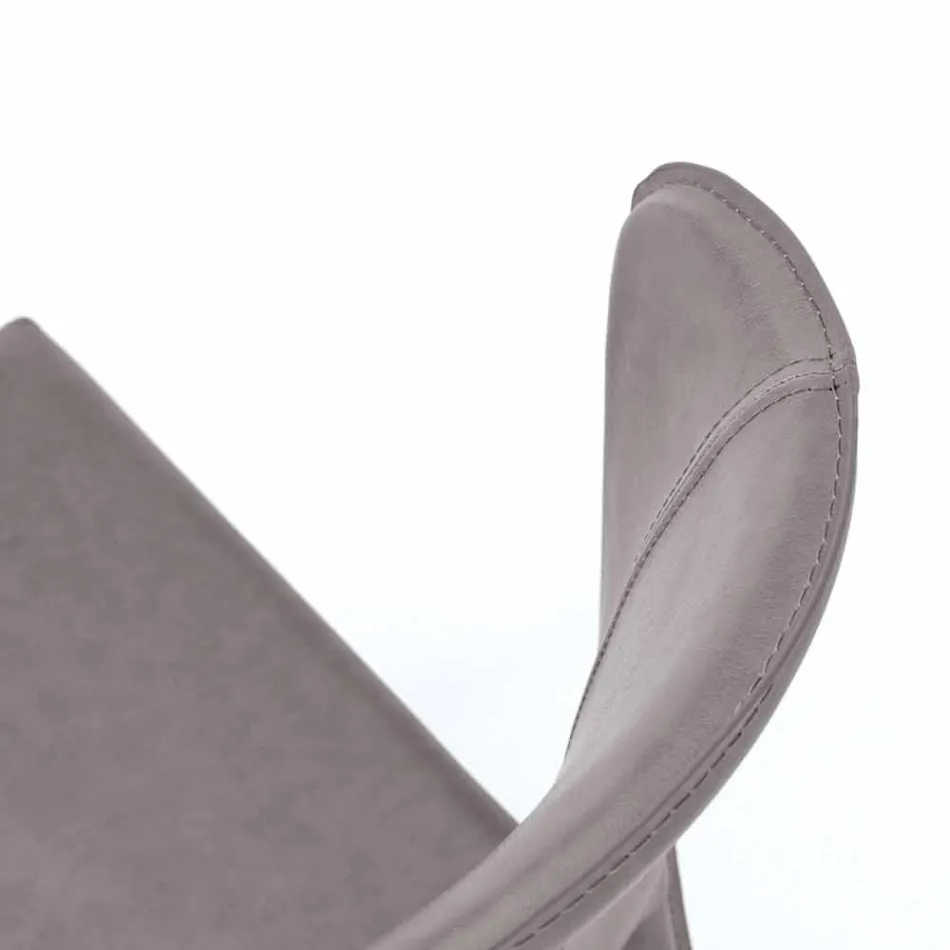 Moderner Wohnstuhl, komplett mit Kunstleder bezogen, Accadia, 4 Stück Viadurini