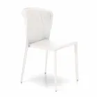 Moderner Wohnstuhl, komplett mit Kunstleder bezogen, Accadia, 4 Stück Viadurini