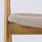 Moderner Wohnzimmerstuhl in verschiedenen Stoffen mit Holzschale - Wolter Viadurini