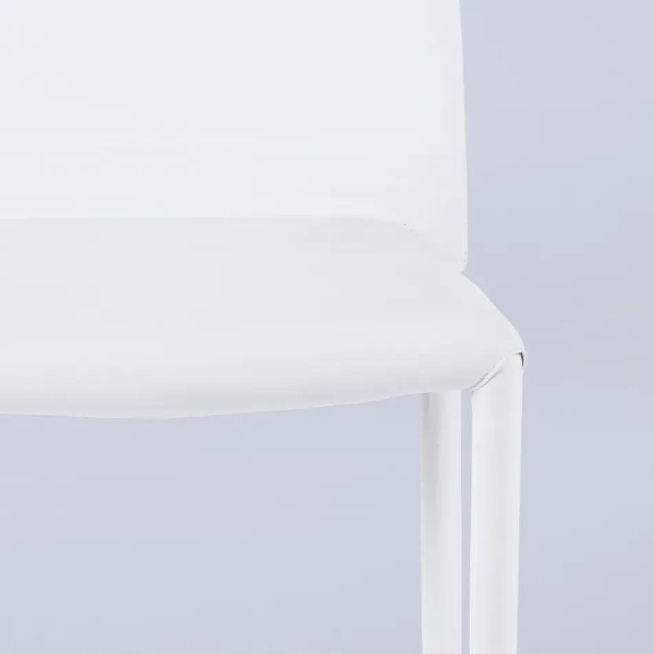 Moderner Wohnzimmerstuhl aus Öko-Leder und Metall, hergestellt in Italien – Reka Viadurini