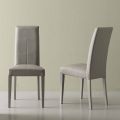 Moderner Stuhl aus Kunstleder grau Linear