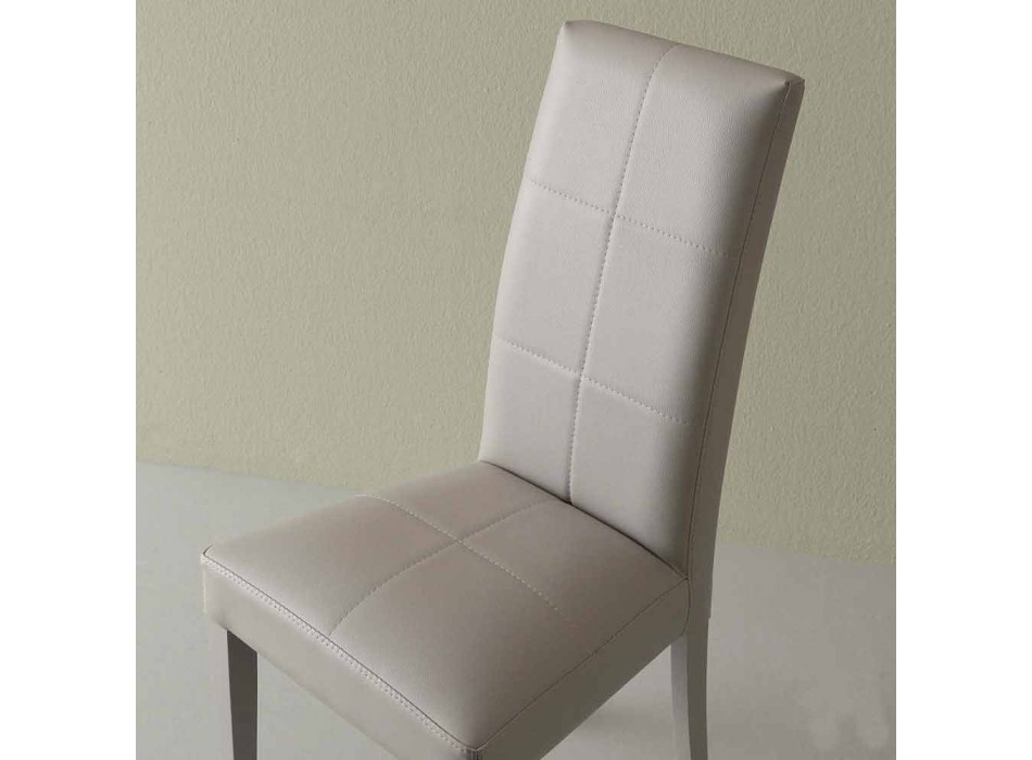 Moderner Stuhl aus eisgrauem Kunstleder Linear Viadurini