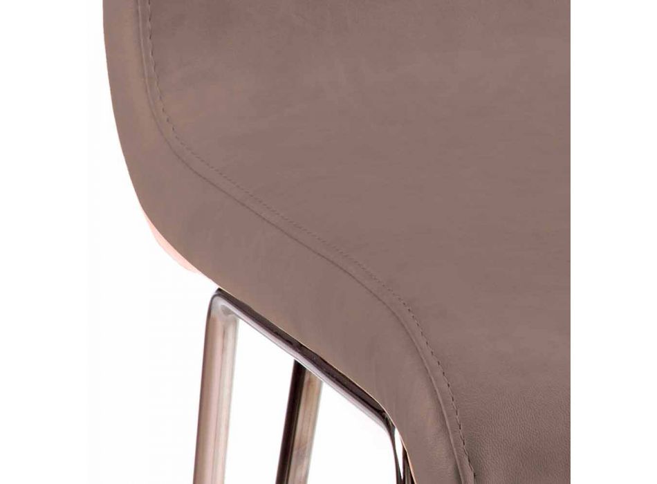 Moderner Stuhl aus Leder oder Kunstleder für Esszimmer oder Maha-Küche Viadurini
