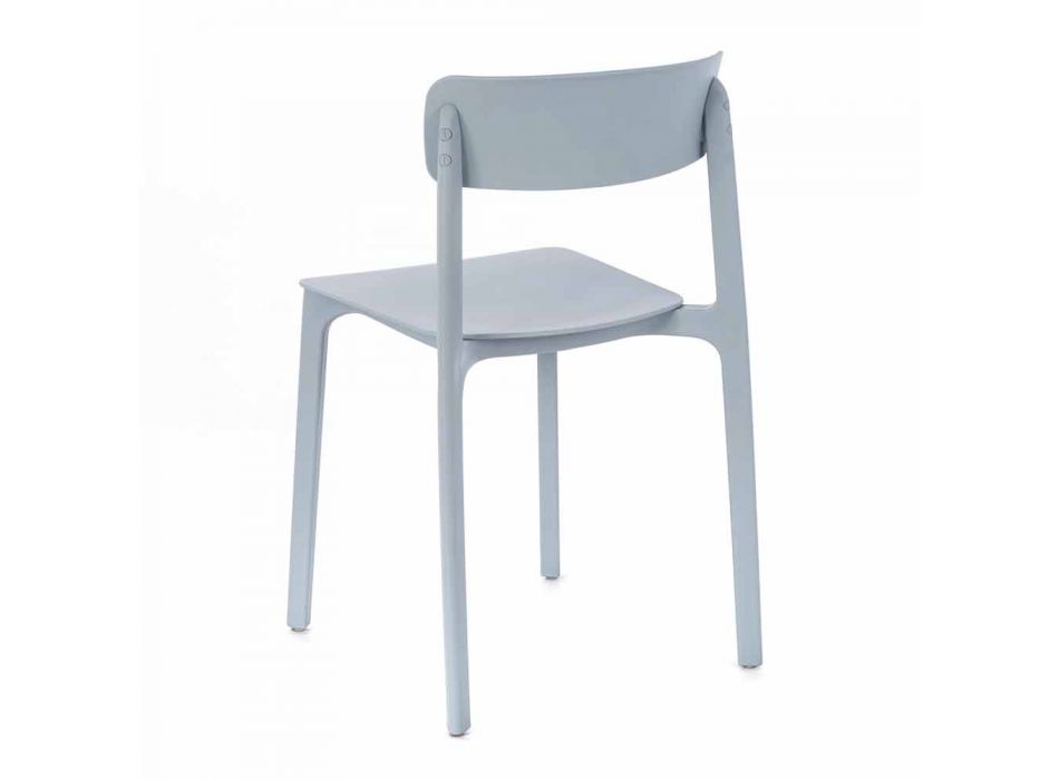 Moderner Stuhl aus farbigem Polypropylen, stapelbar, 4 Stück - Tierra Viadurini