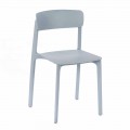 Moderner Stuhl aus farbigem Polypropylen, stapelbar, 4 Stück - Tierra
