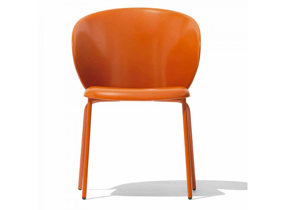 Moderner Stuhl aus Polypropylen und Metall Made in Italy, 2 Stück - Connubia Tuka Viadurini