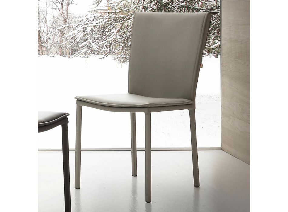Stuhl aus Kunstleder in modernem Design Lappola Viadurini