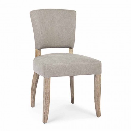 Moderner Stuhl für Esszimmer aus Stoff und Holz 2 Stück Homemotion - Pflaume Viadurini