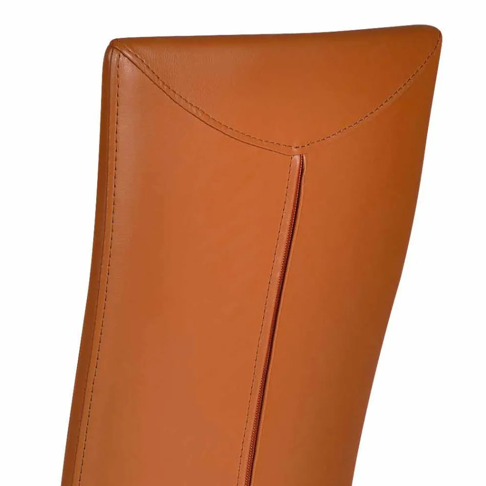 Moderner Design-Wohnstuhl mit Bezug aus Leder / Leder made in Italy Ghada Viadurini