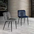 Monocoque-Stuhl im Design aus farbigem Stoff und schwarzem Metall – Florinda Viadurini