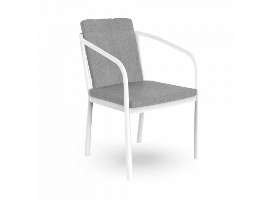 Outdoor-Stuhl mit Armlehnen aus Aluminium und Stoff - Sofy von Talenti