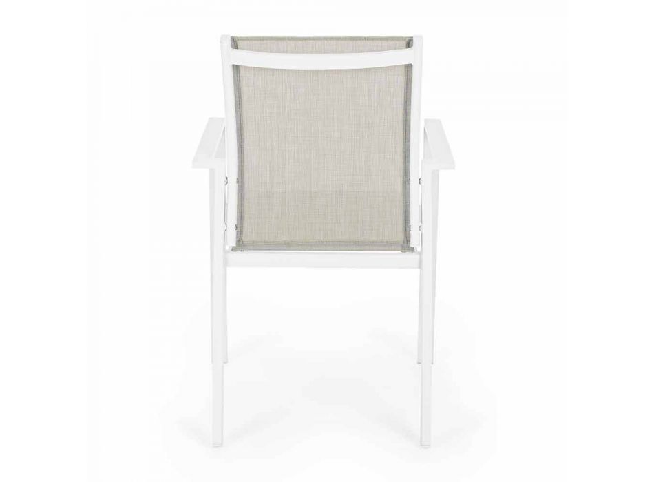 Stapelbarer Outdoor-Stuhl mit Armlehnen aus Aluminium Homemotion - Sciullo Viadurini