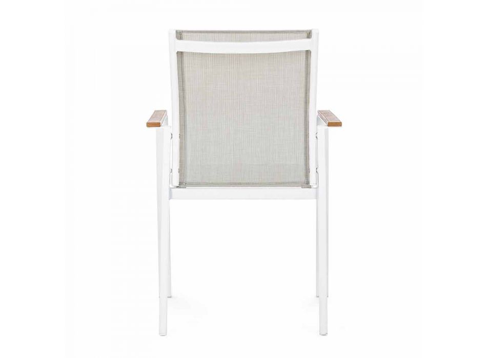Stapelbarer Outdoor-Stuhl mit Armlehnen aus Aluminium Homemotion - Sciullo Viadurini