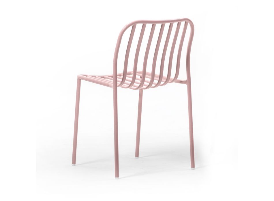 Stapelbarer Metallstuhl für den Außenbereich Made in Italy 2 Stück - Simply Viadurini