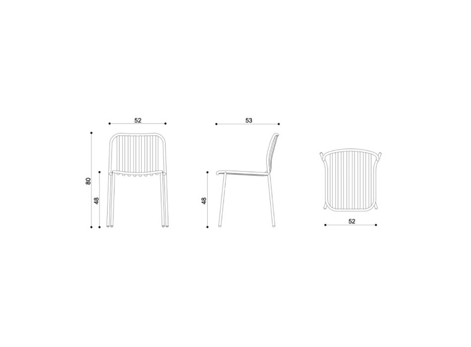 Stapelbarer Metallstuhl für den Außenbereich Made in Italy 2 Stück - Simply Viadurini