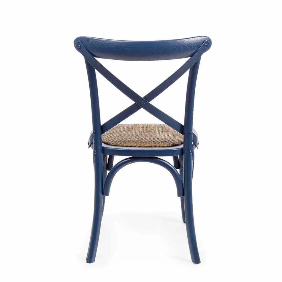 Esszimmerstuhl aus Rattan und Holz Klassisches Design Homemotion - Meridia Viadurini