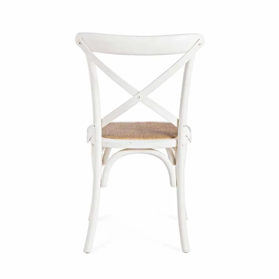 Esszimmerstuhl aus Rattan und Holz Klassisches Design Homemotion - Meridia Viadurini