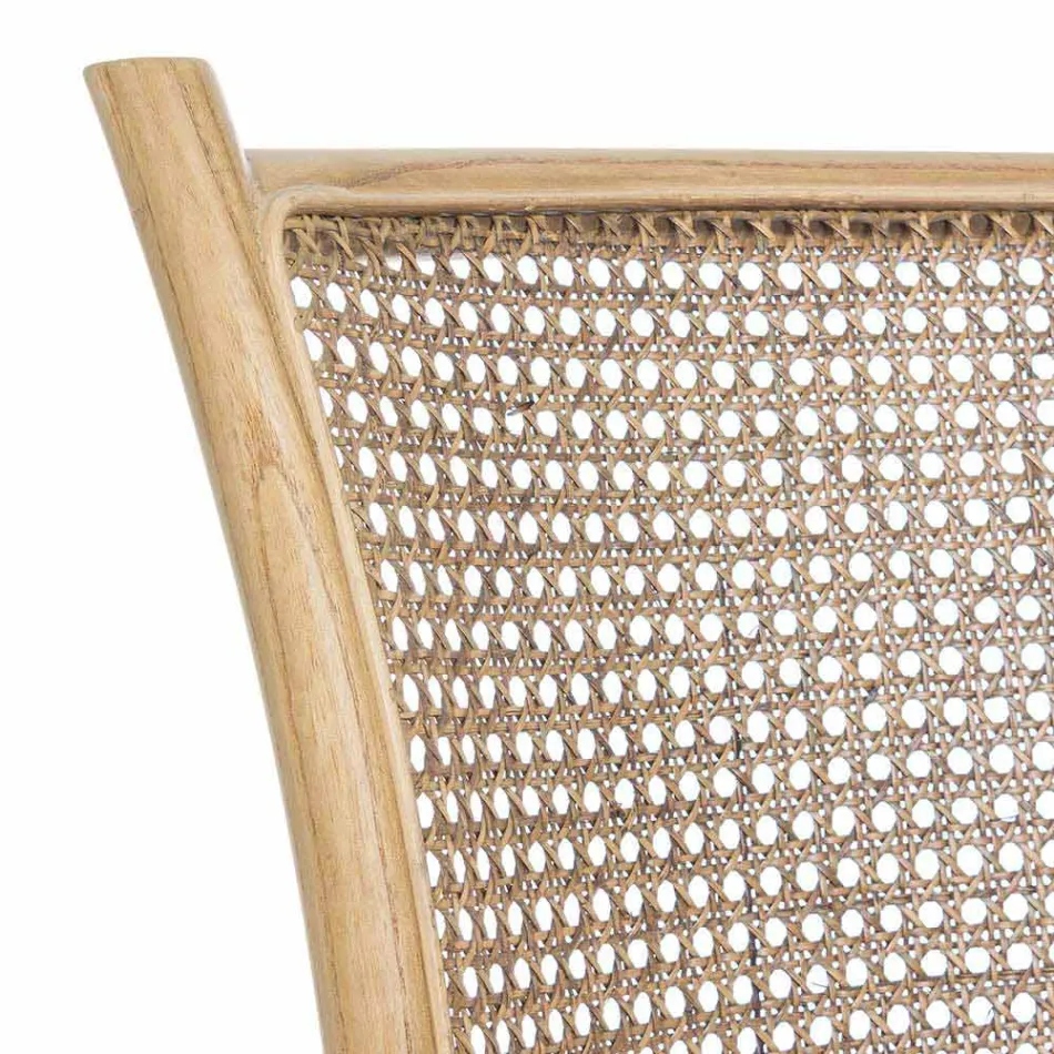 Esszimmerstuhl aus Rattan und Holz Klassisches Design Homemotion - Meridia Viadurini