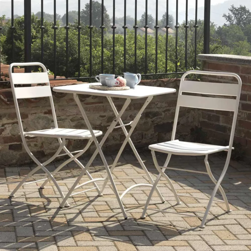 Klappbarer Gartenstuhl ganz aus Metall - Schleife Viadurini