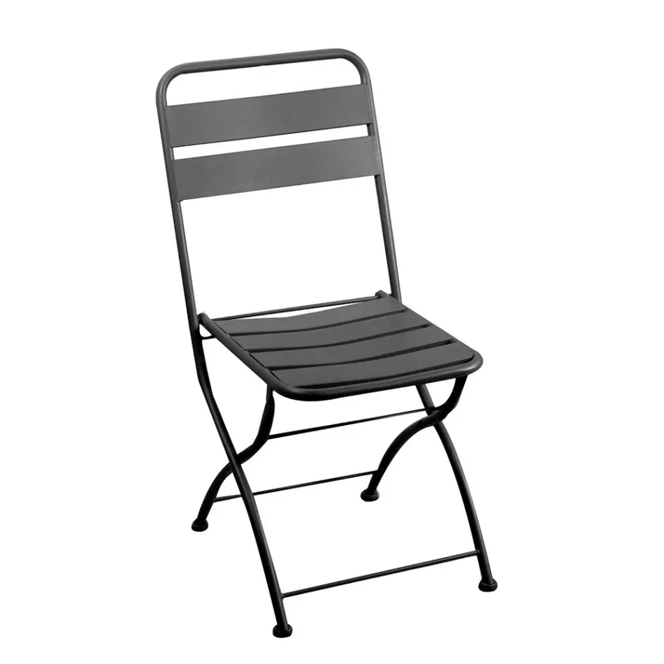 Klappbarer Gartenstuhl ganz aus Metall - Schleife Viadurini