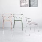 Kostbarer stapelbarer Stuhl aus Metall und Esche, hergestellt in Italien, 2 Stück – Trosa Viadurini
