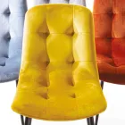 Fleckenresistenter, samtgepolsterter Esszimmerstuhl, 4 Stück - Kylie Viadurini