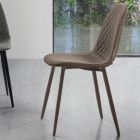 Esszimmerstuhl mit Sitz und Beinen aus Kunstleder 4 Stück - Vincent Viadurini
