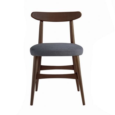 Gepolsterter Esszimmerstuhl aus Massivholz Made in Italy - Salicornia Viadurini