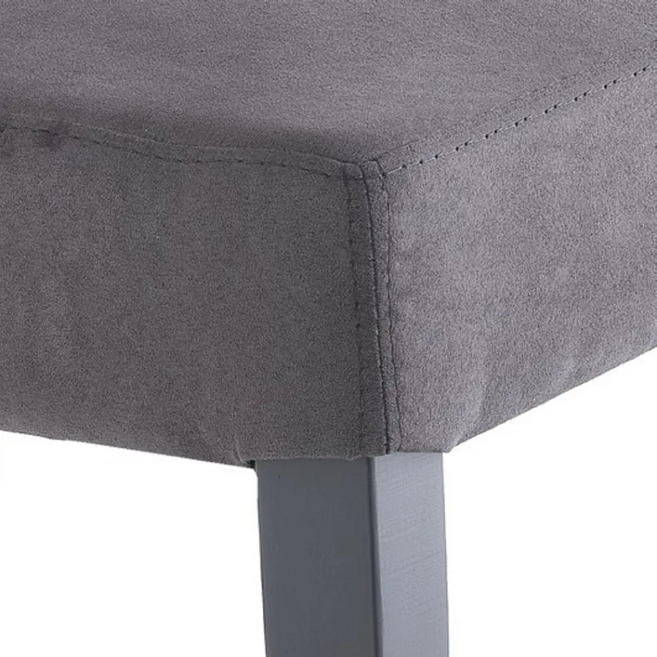 Esszimmerstuhl aus Mikrofaser und Holz Made in Italy 2 Stück - Simonella Viadurini