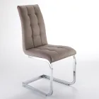 Esszimmerstuhl aus Kunstleder und verchromtem Metall 4-teilig - Molise Viadurini