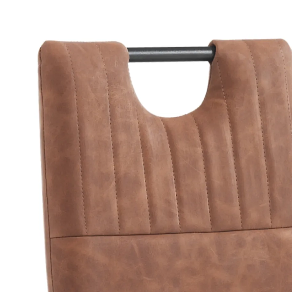 Esszimmerstuhl aus gealtertem Kunstleder 4 Teile - Cassandra Viadurini