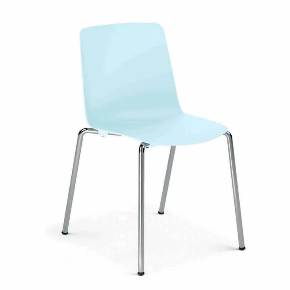 Made in Italy Esszimmerstuhl aus Metall und Polypropylen, 4-teilig - Carlita Viadurini