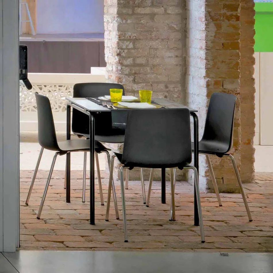 Made in Italy Esszimmerstuhl aus Metall und Polypropylen, 4-teilig - Carlita Viadurini