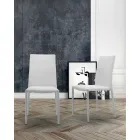 Stapelbarer Wohnzimmerstuhl, gepolstert und gepolstert mit Öko-Leder – Monamour Viadurini