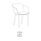 Wohnzimmerstuhl aus Holz und Polypropylen Made in Italy, 4 Stück - Marbella Viadurini