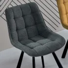 Wohnzimmerstuhl aus Stoff gepolstert mit Karomuster 4 Stück - Raggia Viadurini