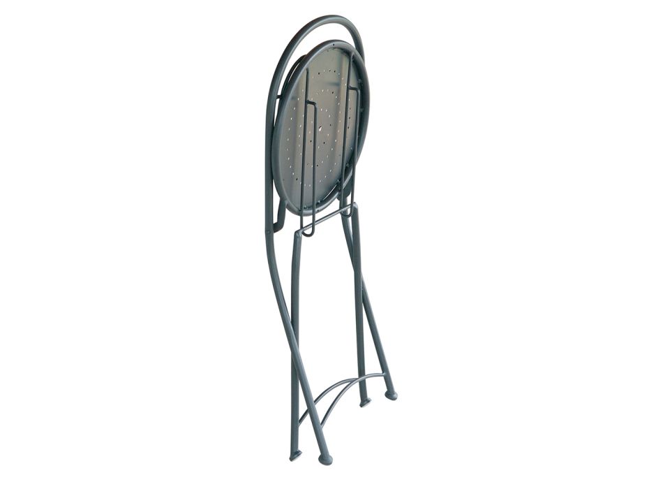 Klappbarer Outdoor-Stuhl aus anthrazitgrauem Eisen 2 Stück - Baccard Viadurini