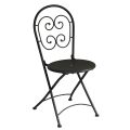 Klappbarer Outdoor-Stuhl aus anthrazitgrauem Eisen 2 Stück - Baccard