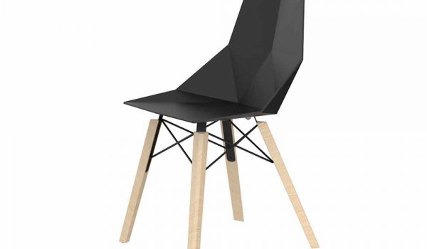 Modernes Design Holz und farbige Kunststoff Küchenstühle