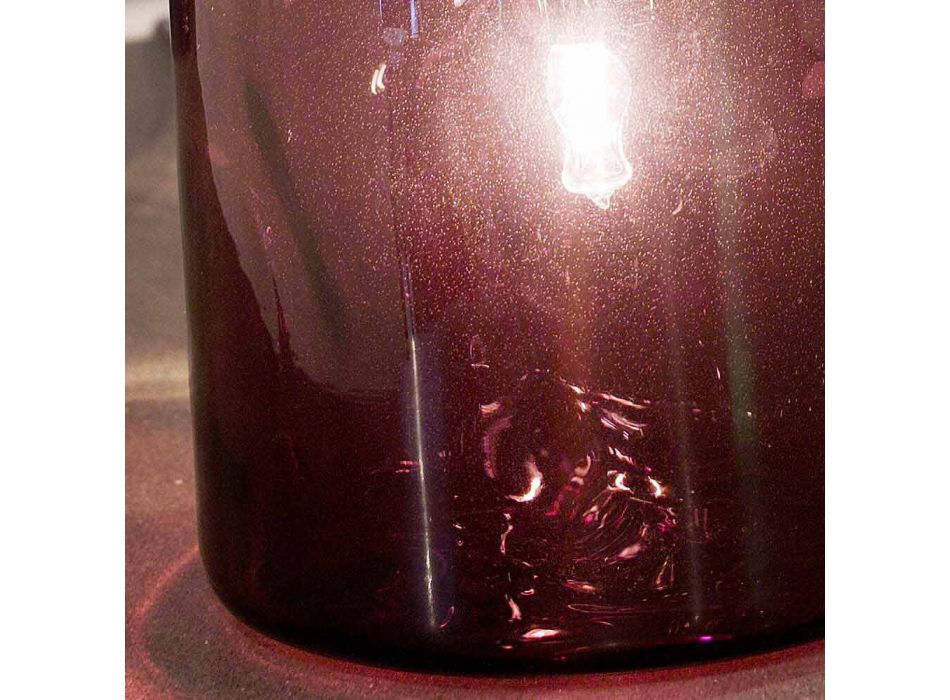 Selene Bossa Nova Tischlampe Ø11 H16cm, mundgeblasenem Glas Amethyst Viadurini