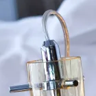 Selene Bossa Nova Tischlampe Ø15 H 21 cm aus geblasenem Braunglas Viadurini