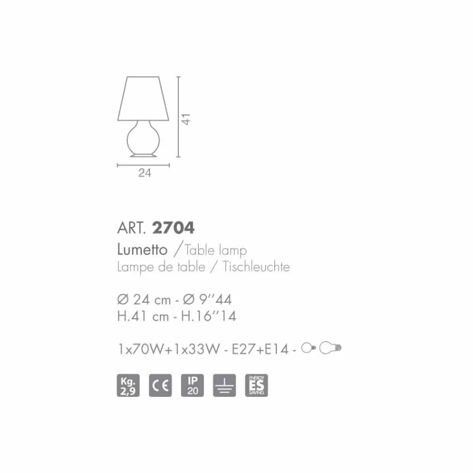 Selene Forever Leuchte Ø24 H41cm, weißes geblasenes Glas made in Italy Viadurini