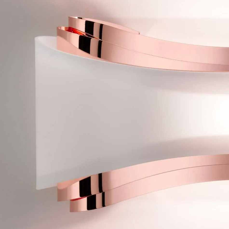 Selene Ionica Applikation 32x10 H16cm in Stahl und Glas made in Italy Viadurini