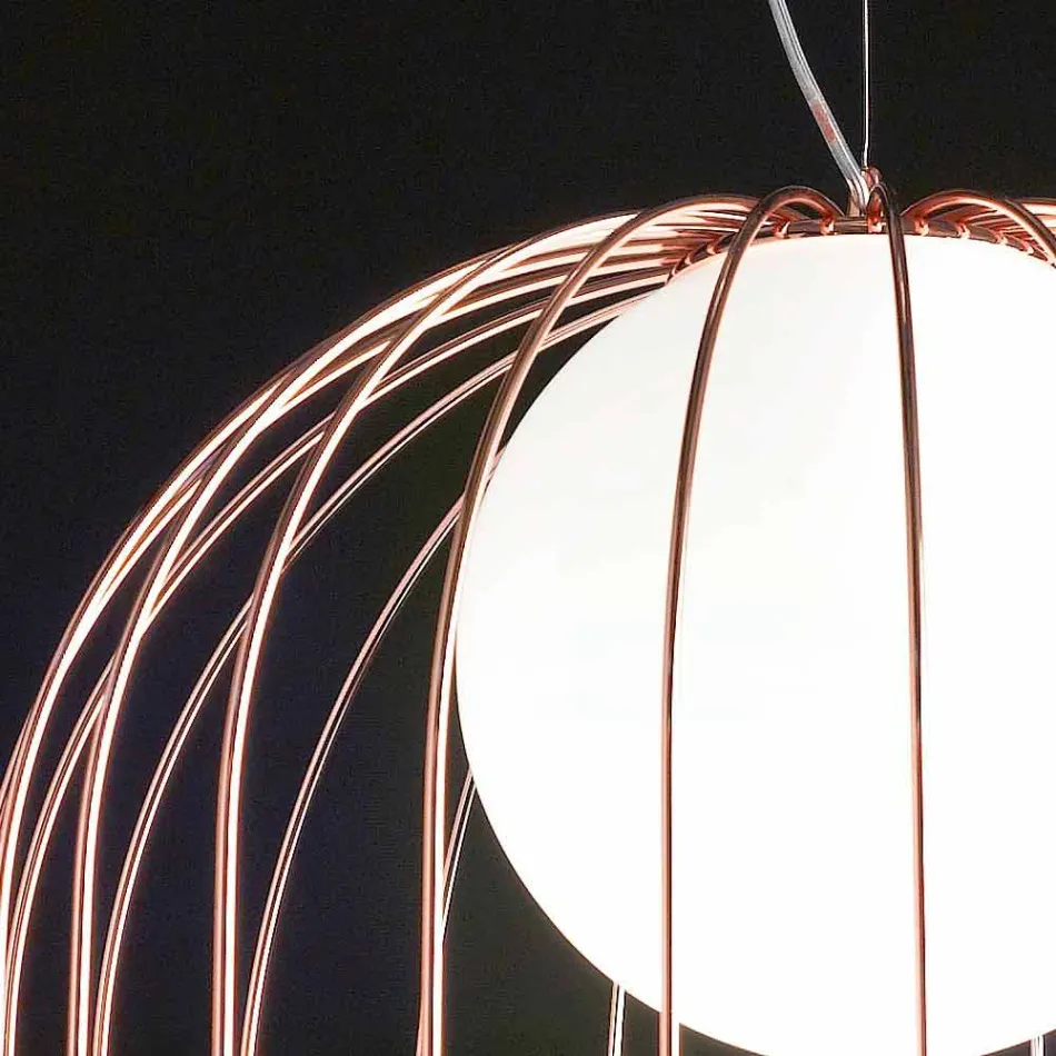 Selene Kluvì mundgeblasene Glas Pendelleuchte Ø54 H 70 / 200cm Viadurini