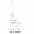 Selene Papiro moderne Pendelleuchte in Kristall Ø15 H 125cm Viadurini